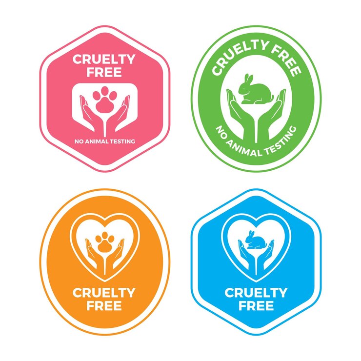 Free Vector flat design cruelty free badge pack