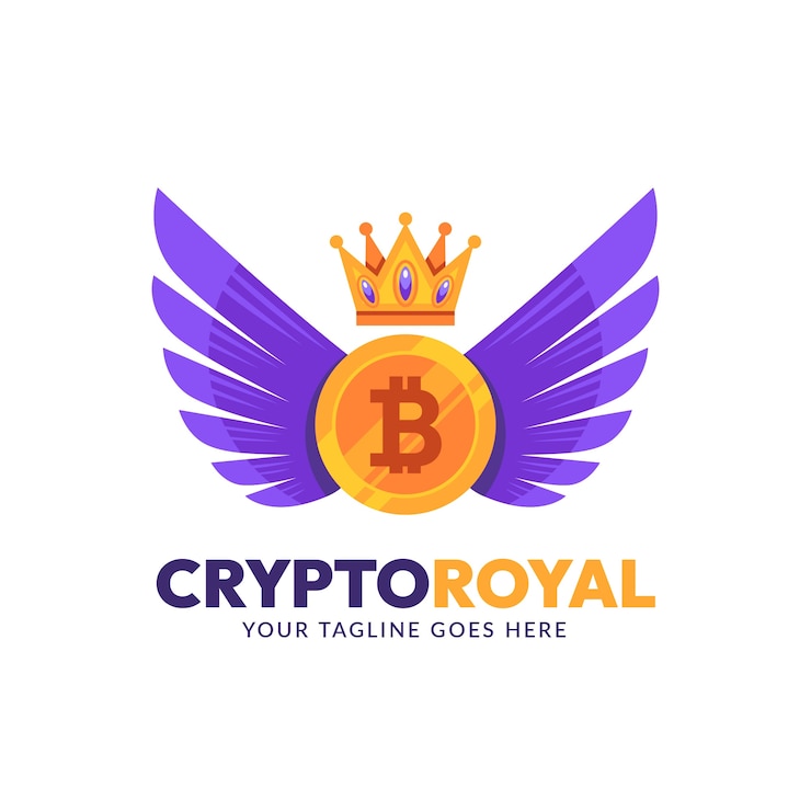 Free Vector flat design crypto mining logo template