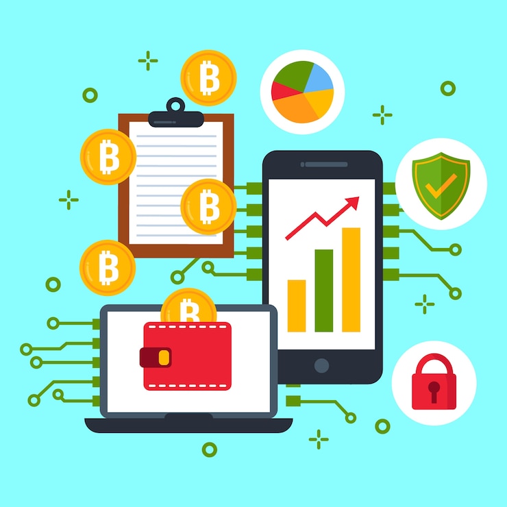 Free Vector flat design cryptocurrency concept
