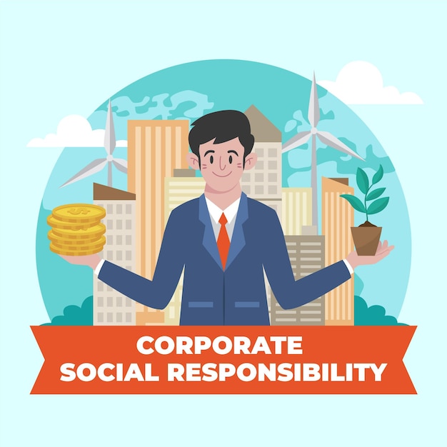 Flat design csr concept illustrated