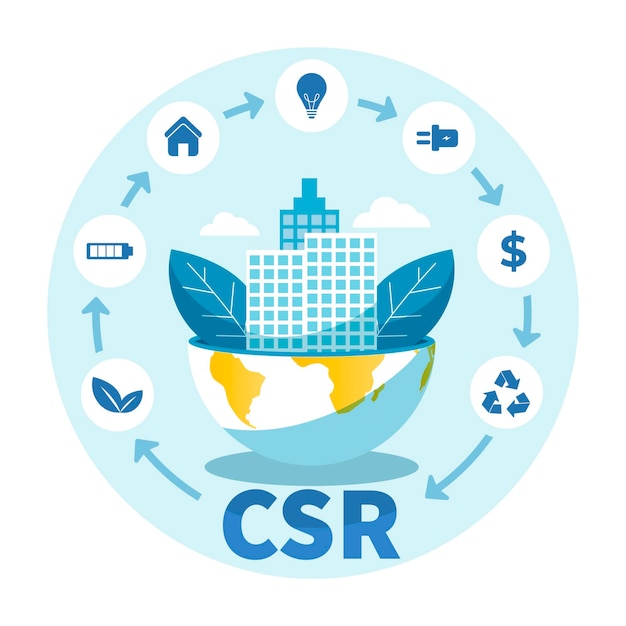 Иллюстрированная концепция csr в плоском дизайне