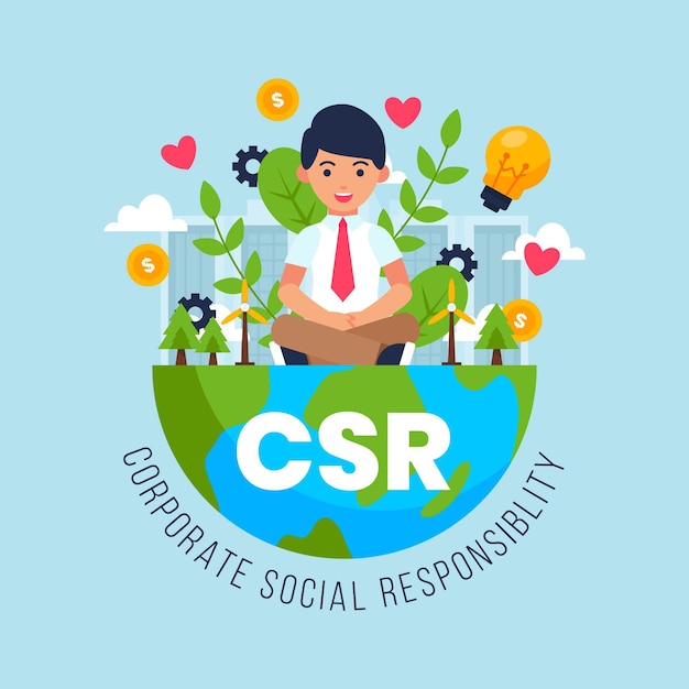 Vettore gratuito concetto di csr design piatto illustrato