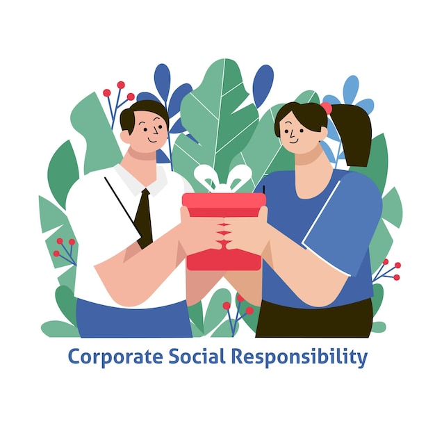 무료 벡터 평면 디자인 csr 개념 그림