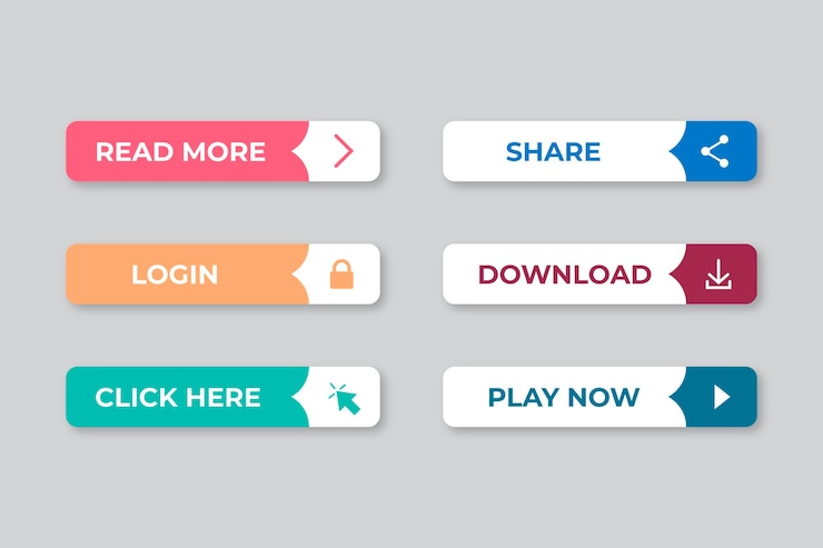 Free Vector flat design cta button collection