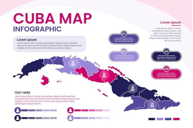 Design piatto cuba mappa infografica