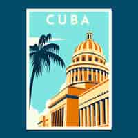 Бесплатное векторное изображение Плоский дизайн кубинского плаката