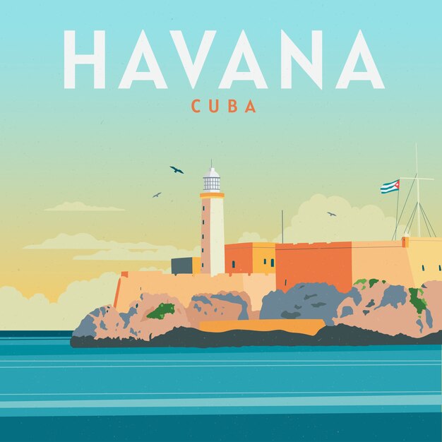 Flat design cuban illustration