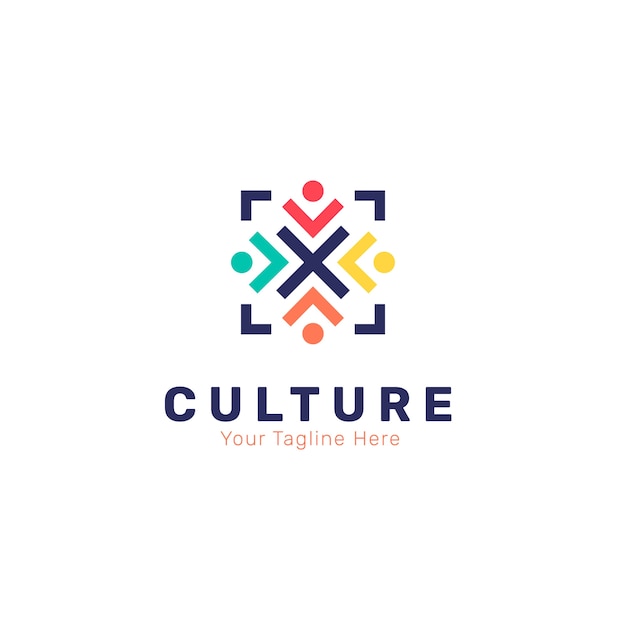 Flat design culture  logo template