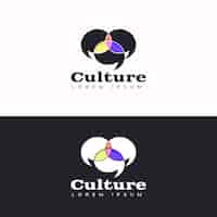 Бесплатное векторное изображение Логотип культуры плоского дизайна с лозунгом