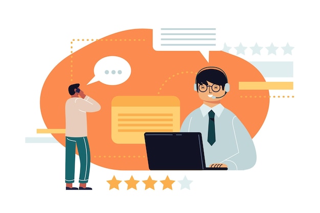 Free vector flat design customer support illustrated