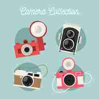 Free vector flat design cute camera collectio