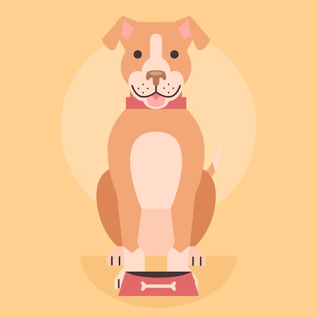 Free vector flat design cute pitbull illustration