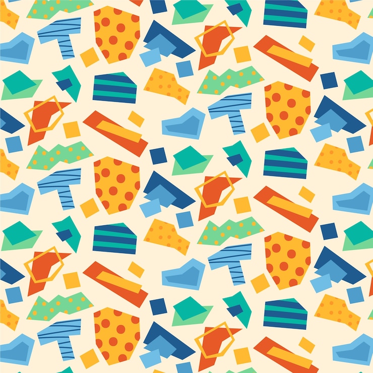 Free Vector flat design cutout collage pattern