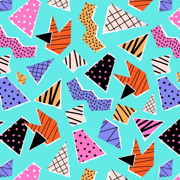 Flat design cutout collage pattern