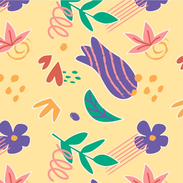 Free vector flat design cutout collage pattern