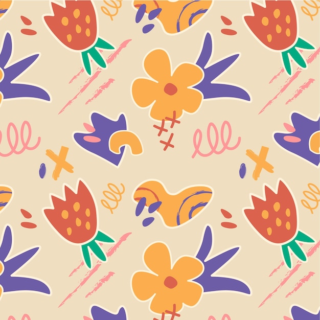 Free vector flat design cutout collage pattern