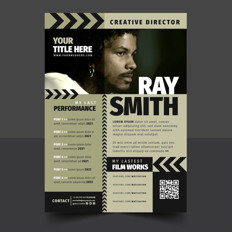 Free Vector flat design cv template design