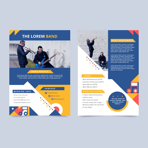 Flat design cv template