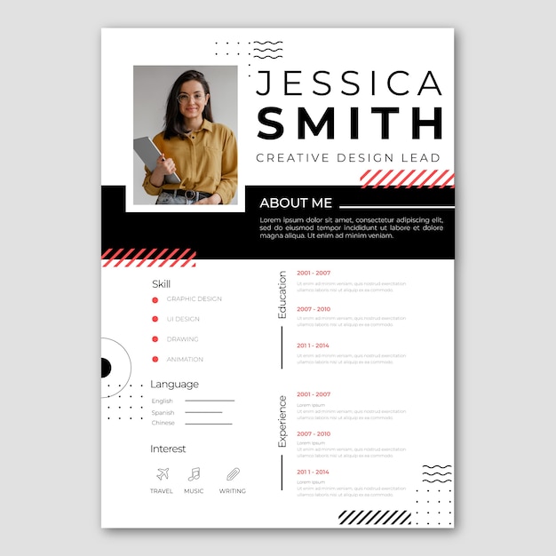 Free vector flat design cv  template