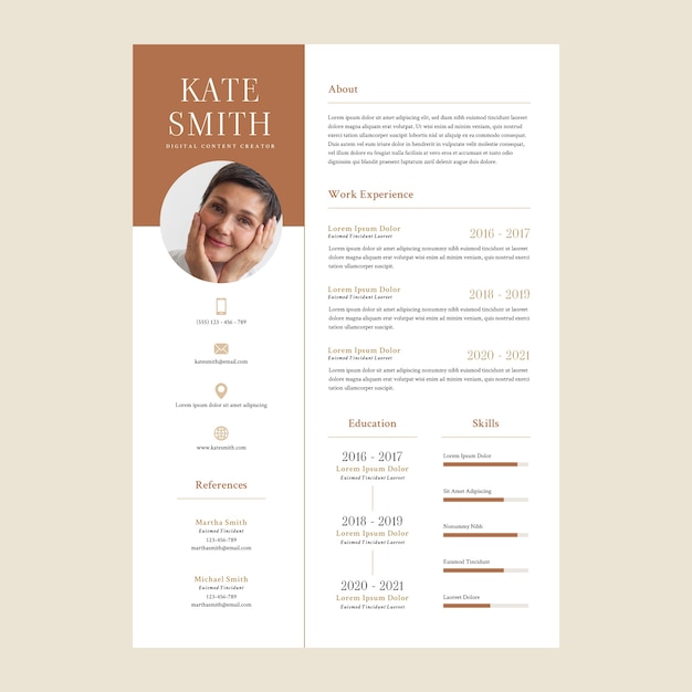 Free vector flat design cv  template