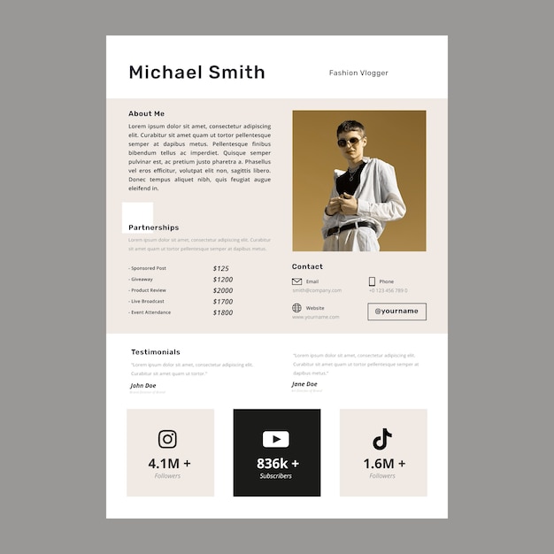 Free vector flat design cv  template