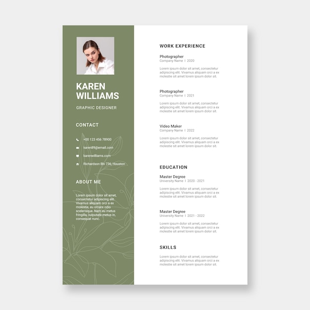 Flat design cv  template