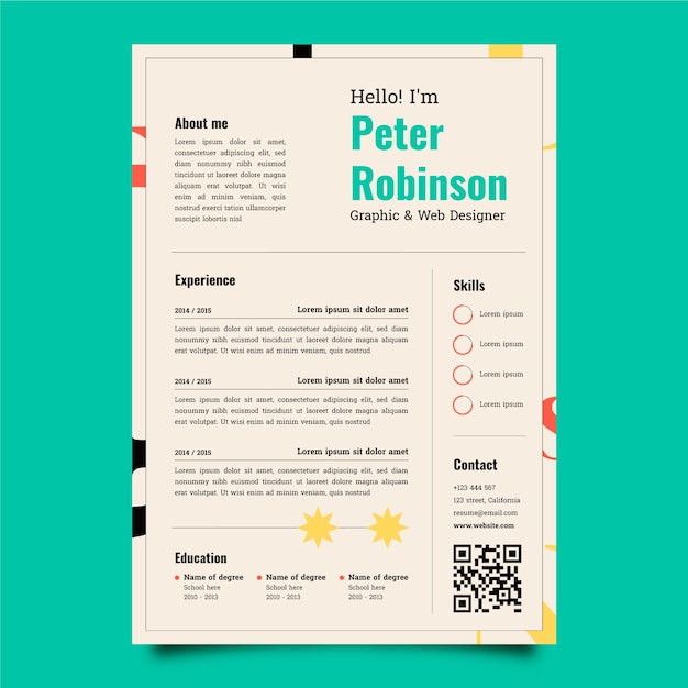 Flat design cv  template