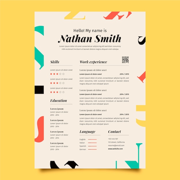 Flat design cv  template