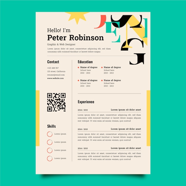 Flat design cv  template