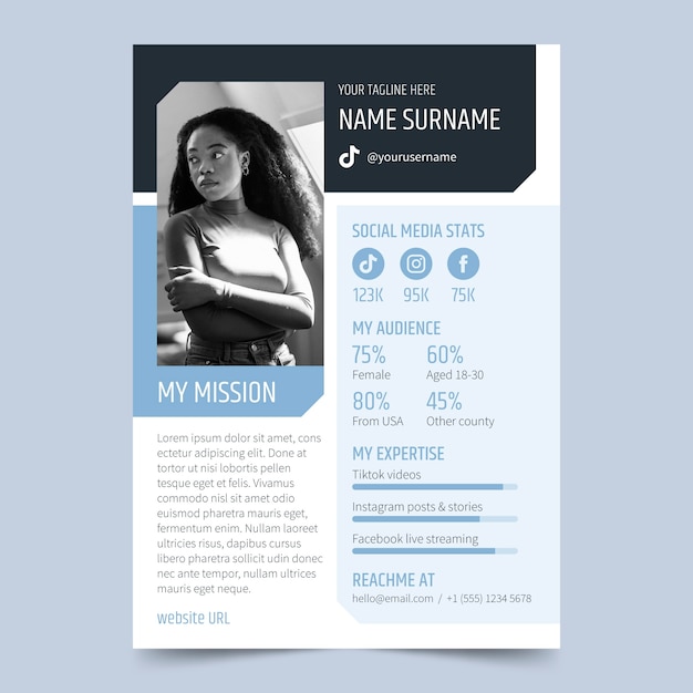 Free vector flat design cv template