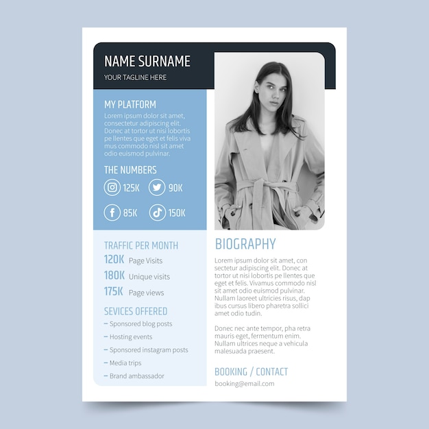 Free vector flat design cv template