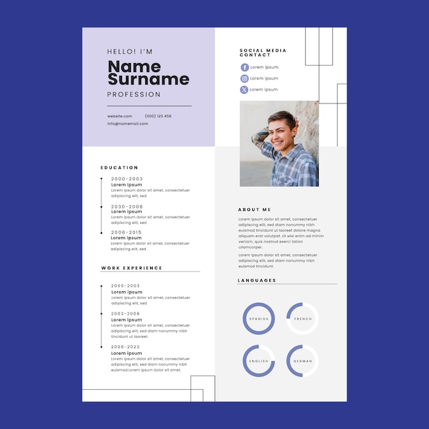 Free vector flat design cv template