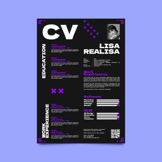 Flat design cv template