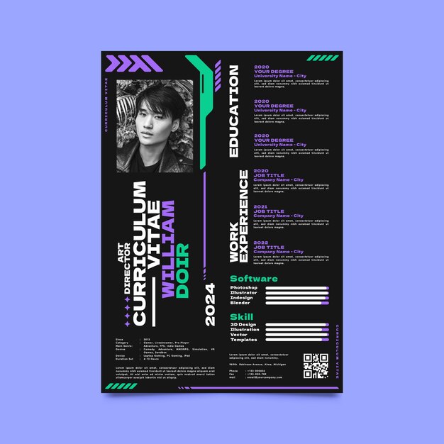 Flat design cv template