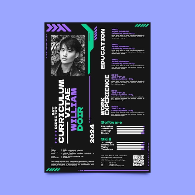 Flat design cv template