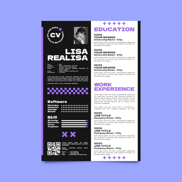 Free vector flat design cv template