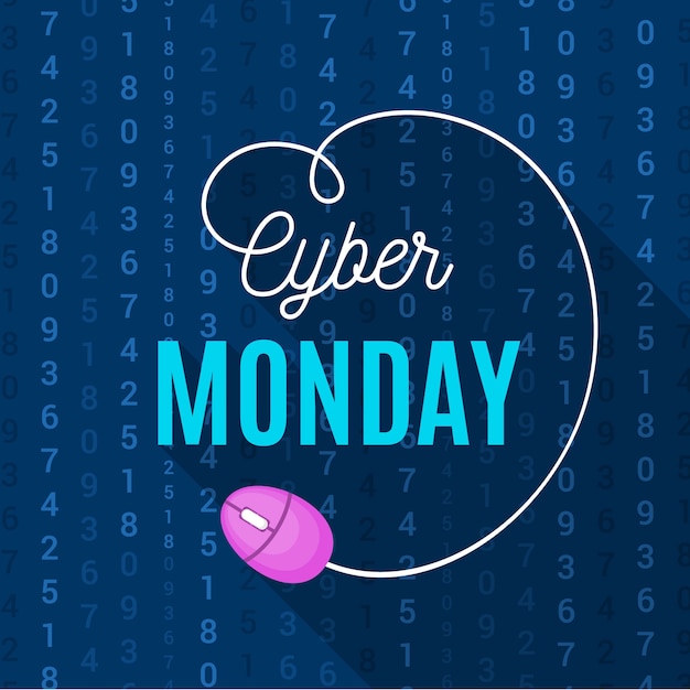 Flat design cyber monday banner