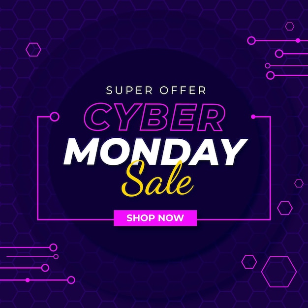 Flat design cyber monday concept