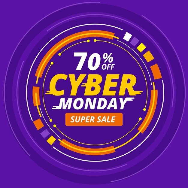 Flat design cyber monday concept