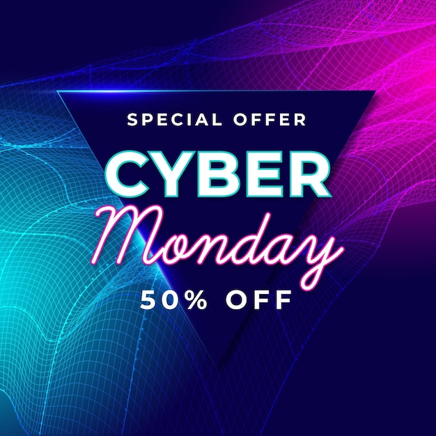 Free vector flat design cyber monday concept