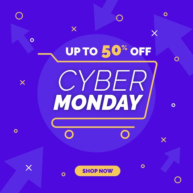 Free vector flat design cyber monday concept