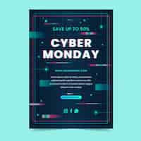 Free vector flat design cyber monday flyer template