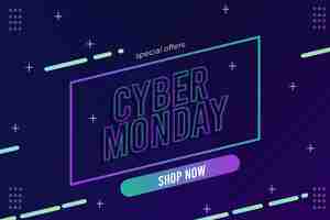 Free vector flat design cyber monday promo banner