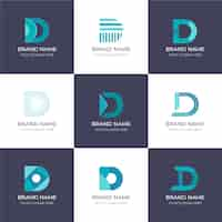 Free vector flat design d logo template collection