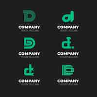 Free vector flat design d logos collection