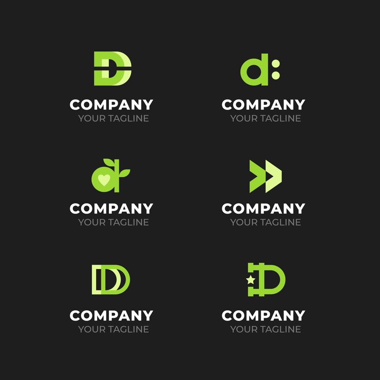 Free Vector flat design d logos collection