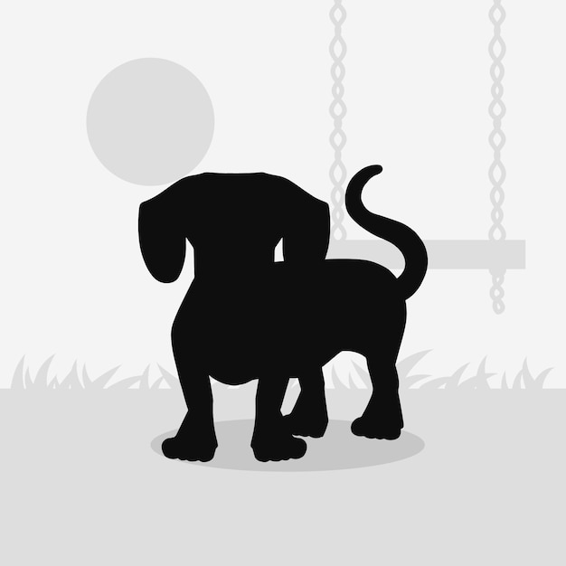 Free vector flat design dachshund silhouette illustration