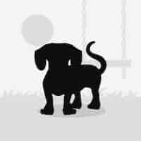 Free vector flat design dachshund silhouette illustration