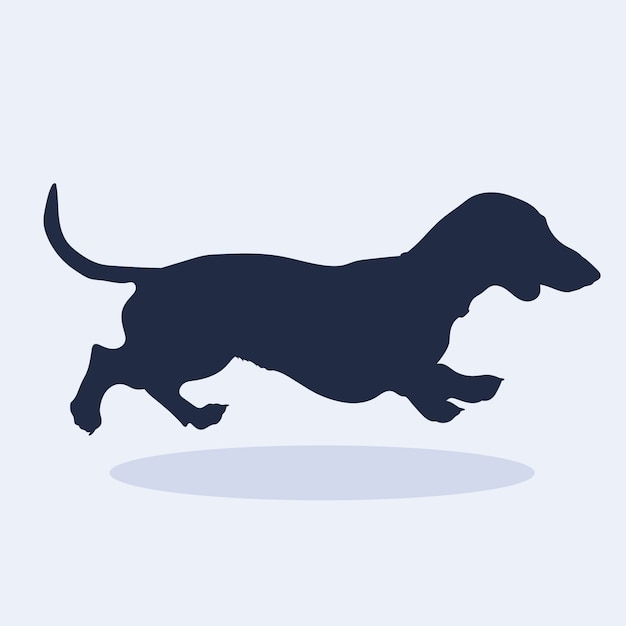 Free vector flat design dachshund silhouette illustration