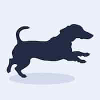 Free vector flat design dachshund silhouette illustration